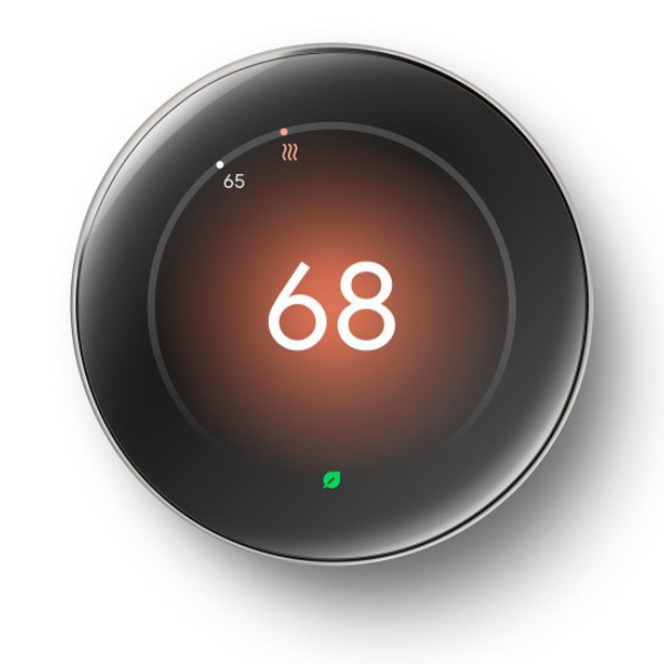 Google Nest Learning Thermostat 4th Gen with sensor (Polished Silver)
